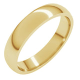 10K Yellow Gold 4 mm Lightweight Comfort-Fit Half Round Band Size 11.5