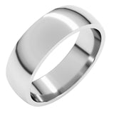 10K White Gold 6 mm Lightweight Comfort-Fit Half Round Band Size 10.5