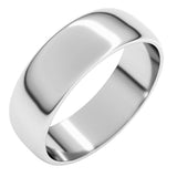 10K White Gold 6 mm Lightweight Half Round Band Size 11
