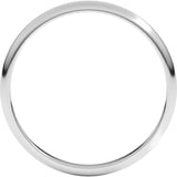10K White Gold 2 mm Lightweight Half Round Band Size 6