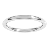 14K White Gold 2 mm Comfort-Fit Full Round Band Size 5.5
