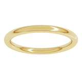 10K Yellow Gold 2 mm Comfort-Fit Full Round Band Size 8