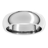 14K White Gold 6 mm Comfort-Fit Half Round Band Size 14.5