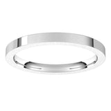 14K White Gold 2 mm Comfort-Fit Flat Band Size 6.5