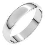 Platinum 4 mm Lightweight Half Round Band Size 4.5