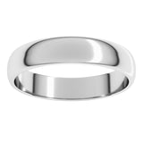 10K White Gold 4 mm Lightweight Half Round Band Size 13