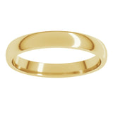 14K Yellow Gold 3 mm Lightweight Comfort-Fit Half Round Band Size 13.5