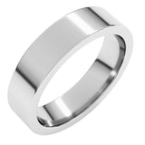 10K White Gold 5 mm Comfort-Fit Flat Band Size 7