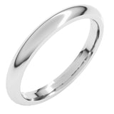 Platinum 2.5 mm Comfort-Fit Half Round Band Size 7.5