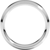 10K White Gold 6 mm Beveled-Edge Comfort-Fit Flat Band Size 9