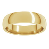 14K Yellow Gold 5 mm Lightweight Comfort-Fit Half Round Band Size 11