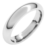 10K White Gold 4 mm Comfort-Fit Half Round Band Size 8
