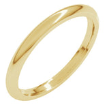 18K Yellow Gold 2 mm Comfort-Fit Half Round Band Size 6