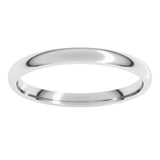 10K White Gold 2 mm Lightweight Comfort-Fit Half Round Band Size 6