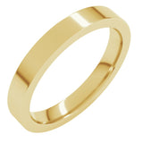 14K Yellow Gold 3 mm Comfort-Fit Flat Band Size 7.5
