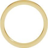 14K Yellow Gold 3 mm Comfort-Fit Flat Band Size 7.5