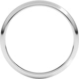 10K White Gold 2.5 mm Half Round Band Size 7.5