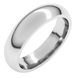 Sterling Silver 5 mm Comfort-Fit Half Round Band Size 9.5