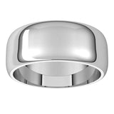 Sterling Silver 8 mm Half Round Band Size 11