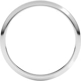 18K White Gold 2 mm Half Round Band Size 7