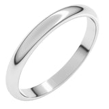 14K White Gold 2.5 mm Half Round Band Size 5