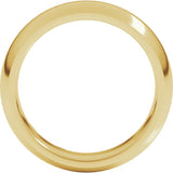 14K Yellow Gold 6 mm Comfort-Fit Half Round Band Size 7.5