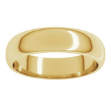 10K Yellow Gold 5 mm Half Round Band Size 8.5