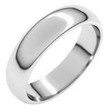 10K White Gold 5 mm Half Round Band Size 8