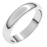 10K White Gold 4 mm Half Round Band Size 10.5