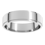 14K White Gold 5 mm Stepped-Edge Flat Band Size 8