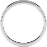 14K White Gold 5 mm Stepped-Edge Flat Band Size 9