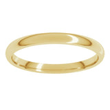 10K Yellow Gold 2 mm Lightweight Comfort-Fit Half Round Band Size 10