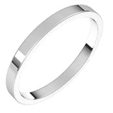 14K White Gold 2 mm Flat Band Size 7