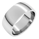 14K White Gold 8 mm Lightweight Comfort-Fit Half Round Band Size 11