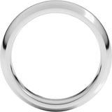 10K White Gold 6 mm Comfort-Fit Half Round Band Size 12.5