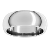 10K White Gold 7 mm Comfort-Fit Half Round Band Size 10
