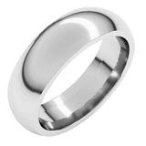 10K White Gold 6 mm Comfort-Fit Half Round Band Size 11.5