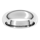 10K White Gold 5 mm Comfort-Fit Half Round Band Size 8