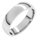 10K White Gold 5 mm Lightweight Comfort-Fit Half Round Band Size 9.5