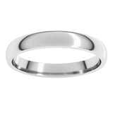 Platinum 3 mm Lightweight Comfort-Fit Half Round Band Size 8.5