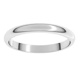 Platinum 2.5 mm Half Round Band Size 4
