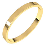14K Yellow Gold 2 mm Ultra-Lightweight Flat Band Size 5