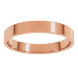 14K Rose Gold 3 mm Ultra-Lightweight Flat Band Size 7.5