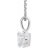 Sterling Silver Lab-Grown Diamond 16-18" Necklace