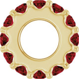18K Yellow Gold-Plated Sterling Silver Natural Mozambique Garnet Spacer Charm/Pendant