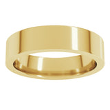 10K Yellow Gold 5 mm Comfort-Fit Flat Band Size 6.5