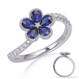 White Gold Sapphire & Diamond Ring