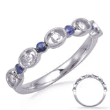 White Gold Sapphire & Diamond Ring