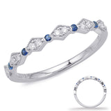 White Gold Sapphire & Diamond Ring