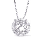 Diamond Pendant Halo For .25Ct Center